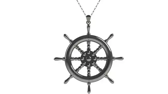 Ship wheel pendant