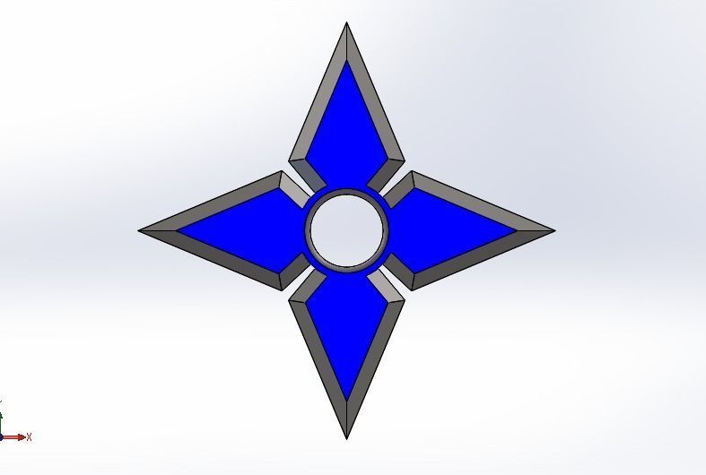 Blue LED Shuriken-Ninja Star 3D model_5