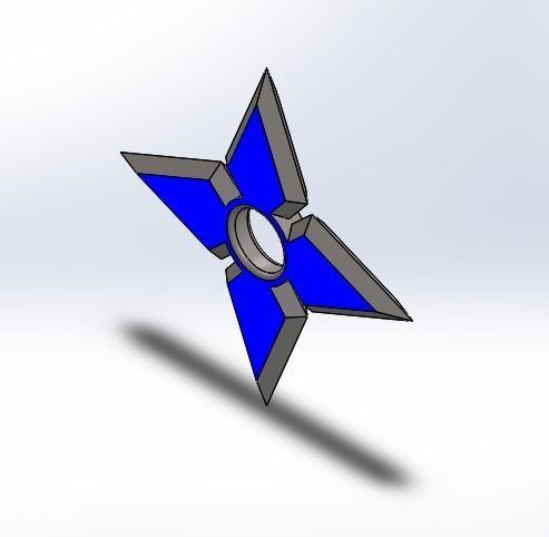 Blue LED Shuriken-Ninja Star 3D model_1