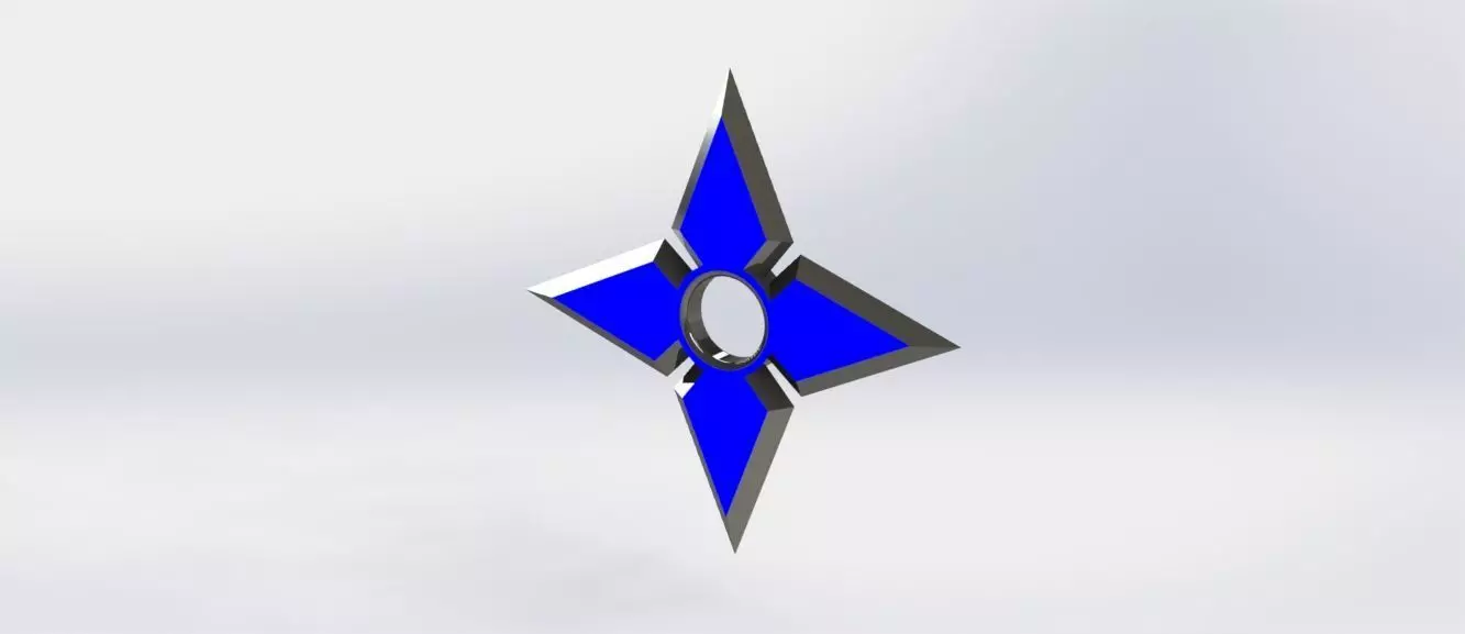 Blue LED Shuriken-Ninja Star 3D model_0