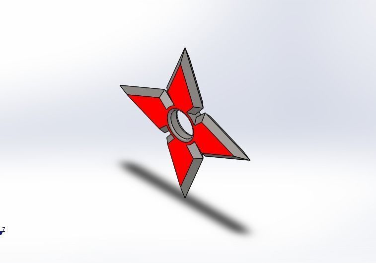 Blue LED Shuriken-Ninja Star 3D model_3