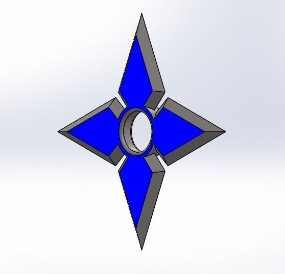 Blue LED Shuriken-Ninja Star 3D model_6