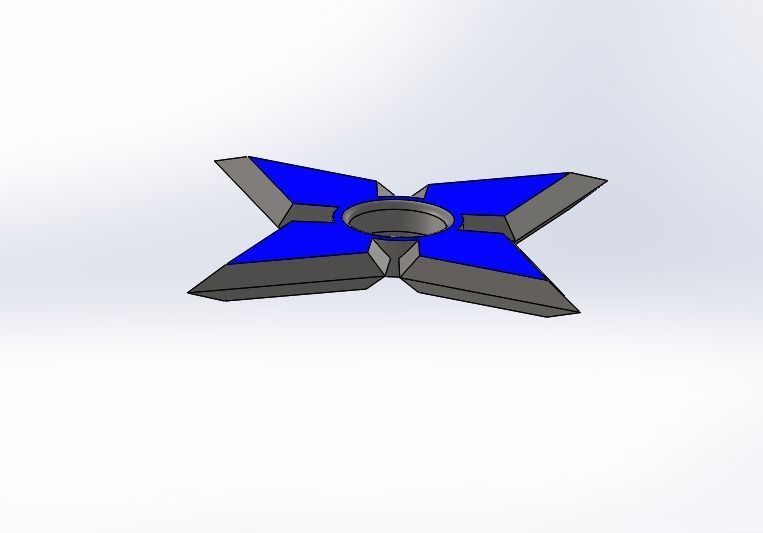 Blue LED Shuriken-Ninja Star 3D model_8