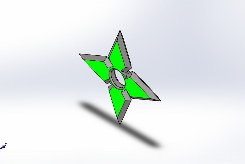 Blue LED Shuriken-Ninja Star 3D model_2