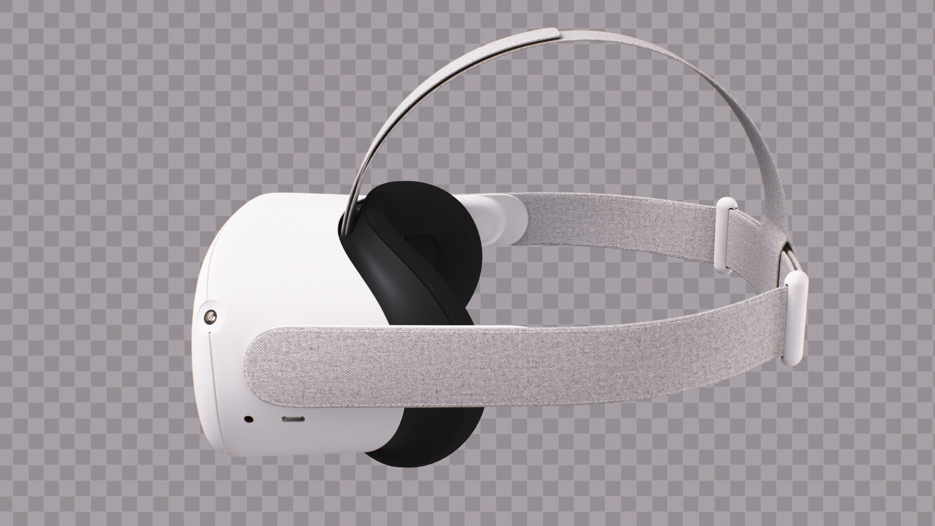 Oculus Quest 2 VR Headset with Controllers Low-poly 3D model_2