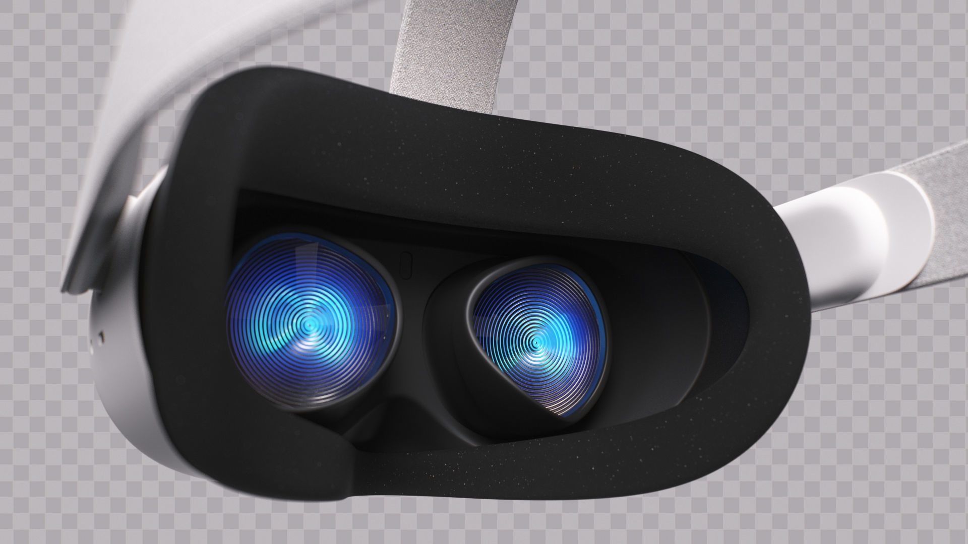 Oculus Quest 2 VR Headset with Controllers Low-poly 3D model_11