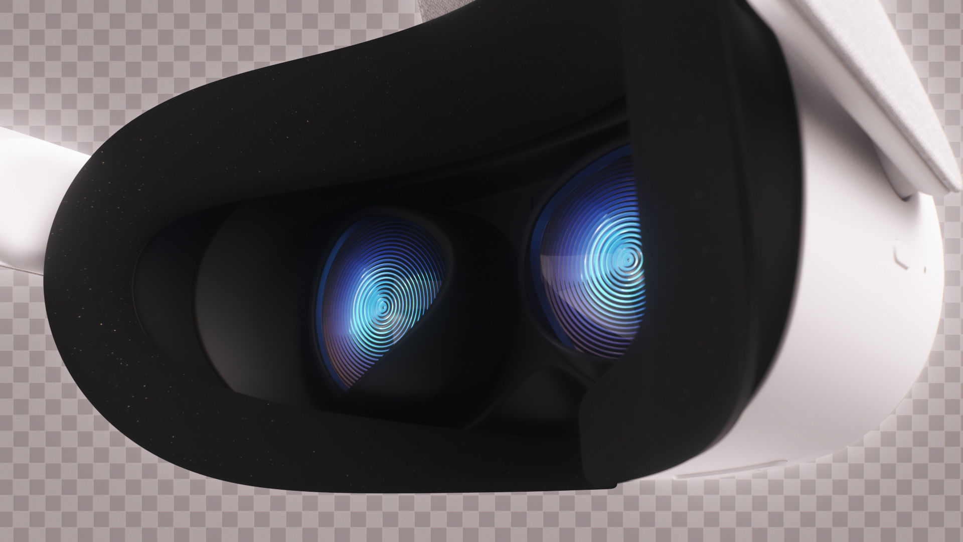 Oculus Quest 2 VR Headset with Controllers Low-poly 3D model_9