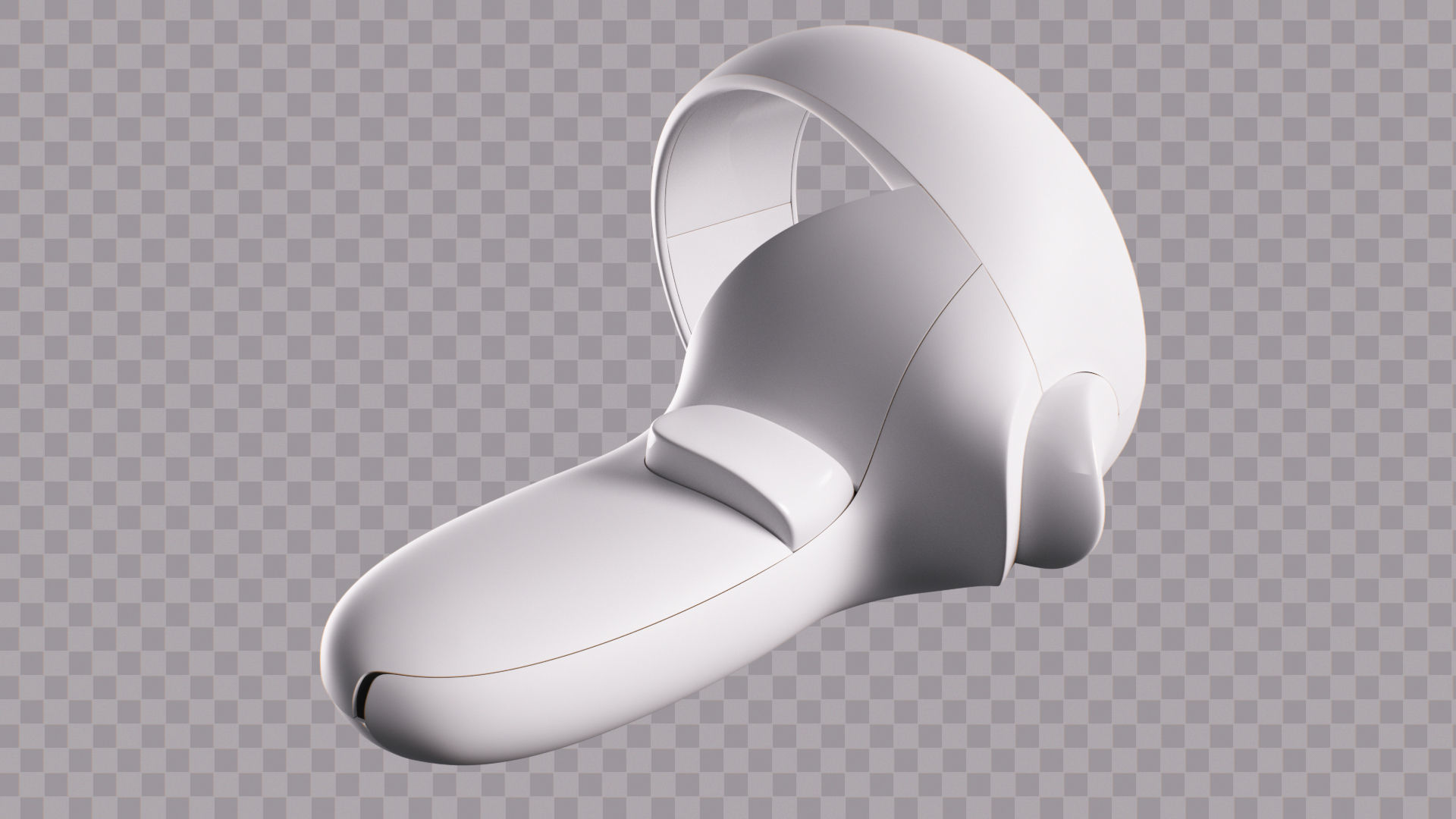 Oculus Quest 2 VR Headset with Controllers Low-poly 3D model_13