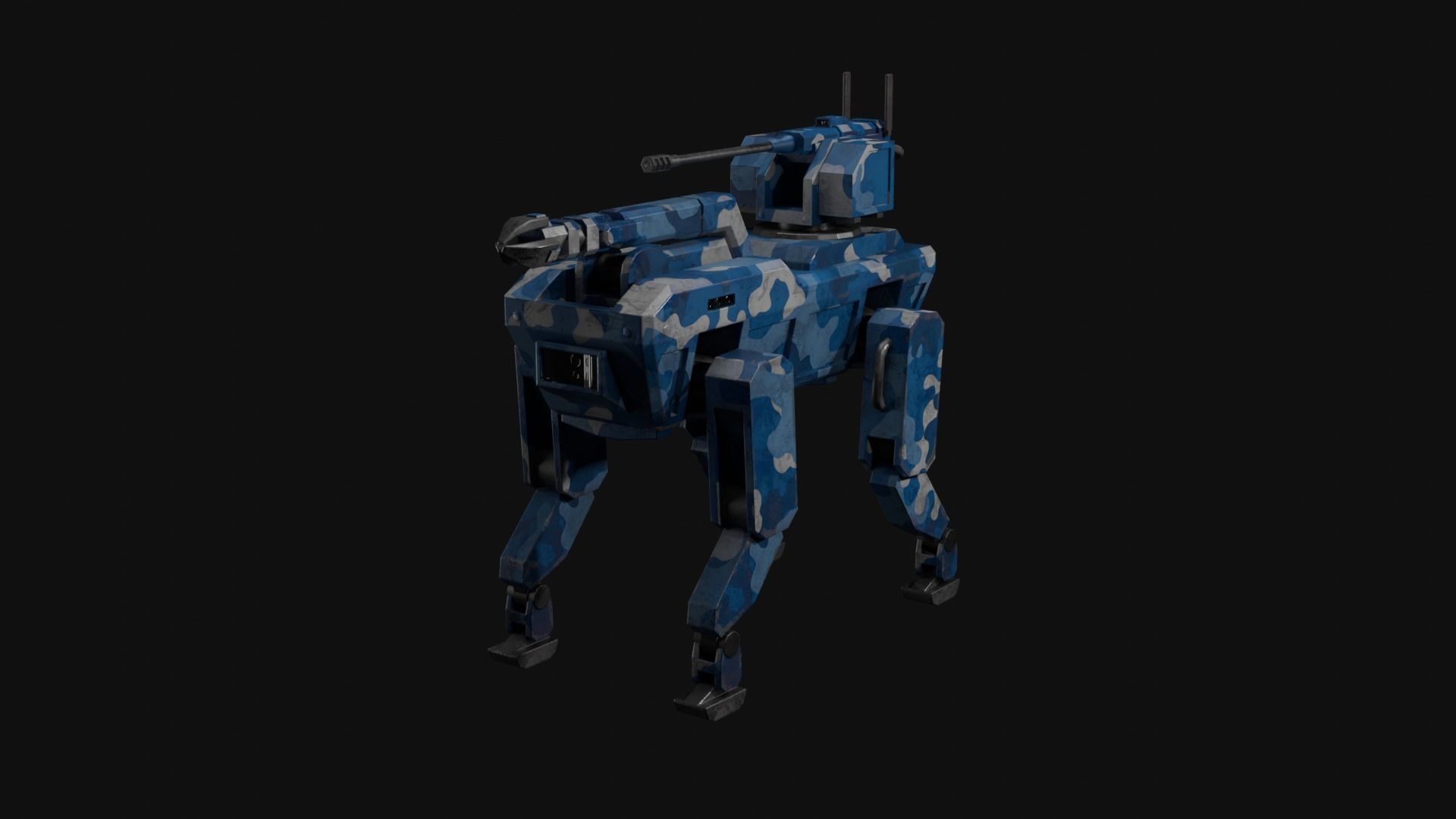 Military robot dog Low-poly 3D model_20
