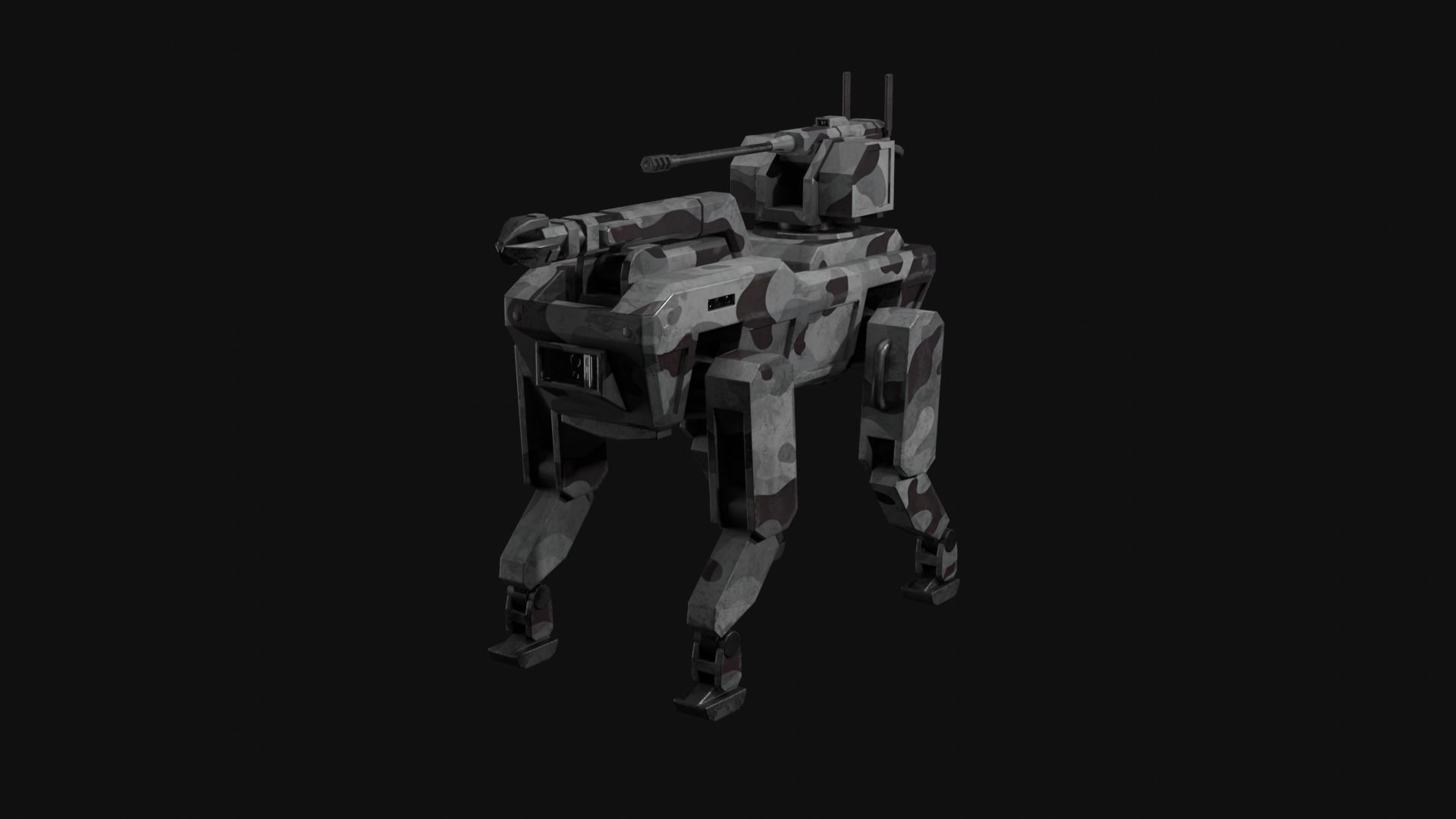 Military robot dog Low-poly 3D model_17