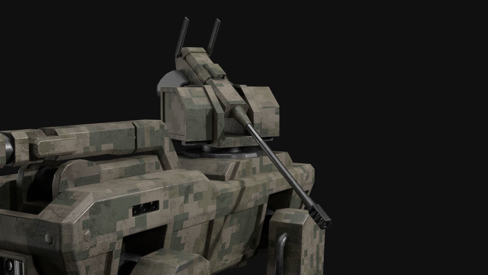 Military robot dog Low-poly 3D model_13