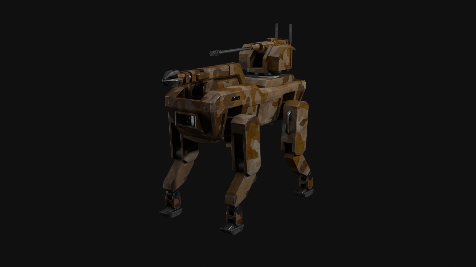 Military robot dog Low-poly 3D model_19