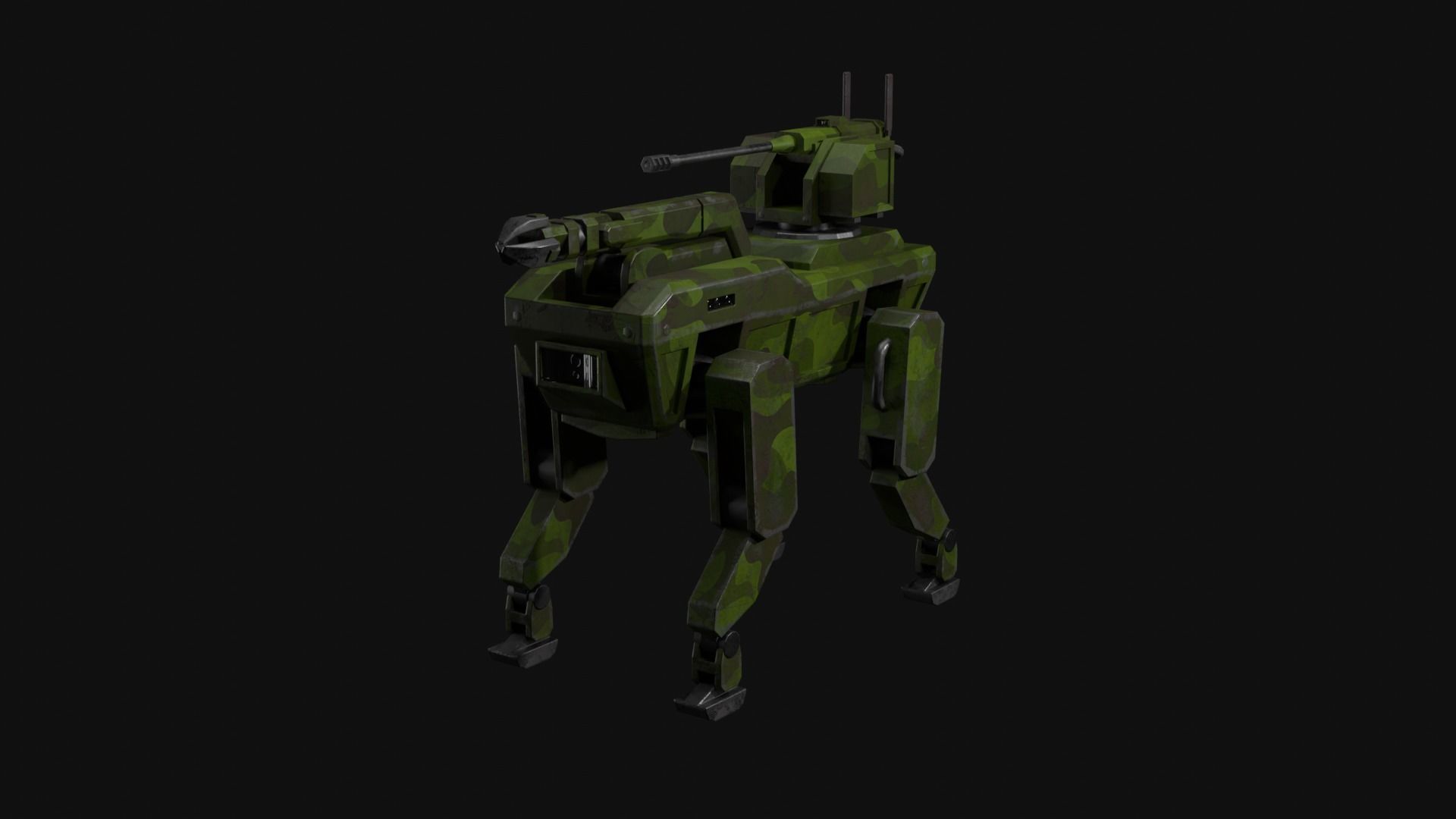 Military robot dog Low-poly 3D model_18