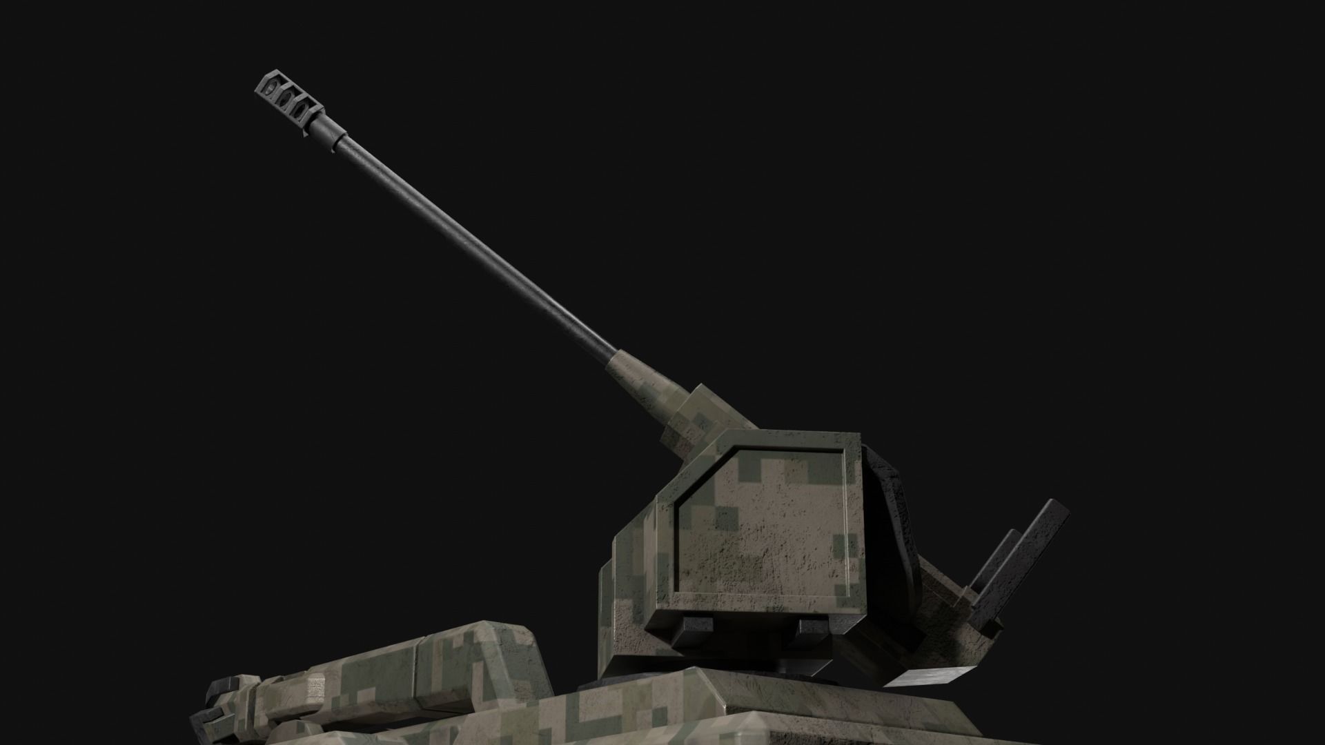 Military robot dog Low-poly 3D model_11