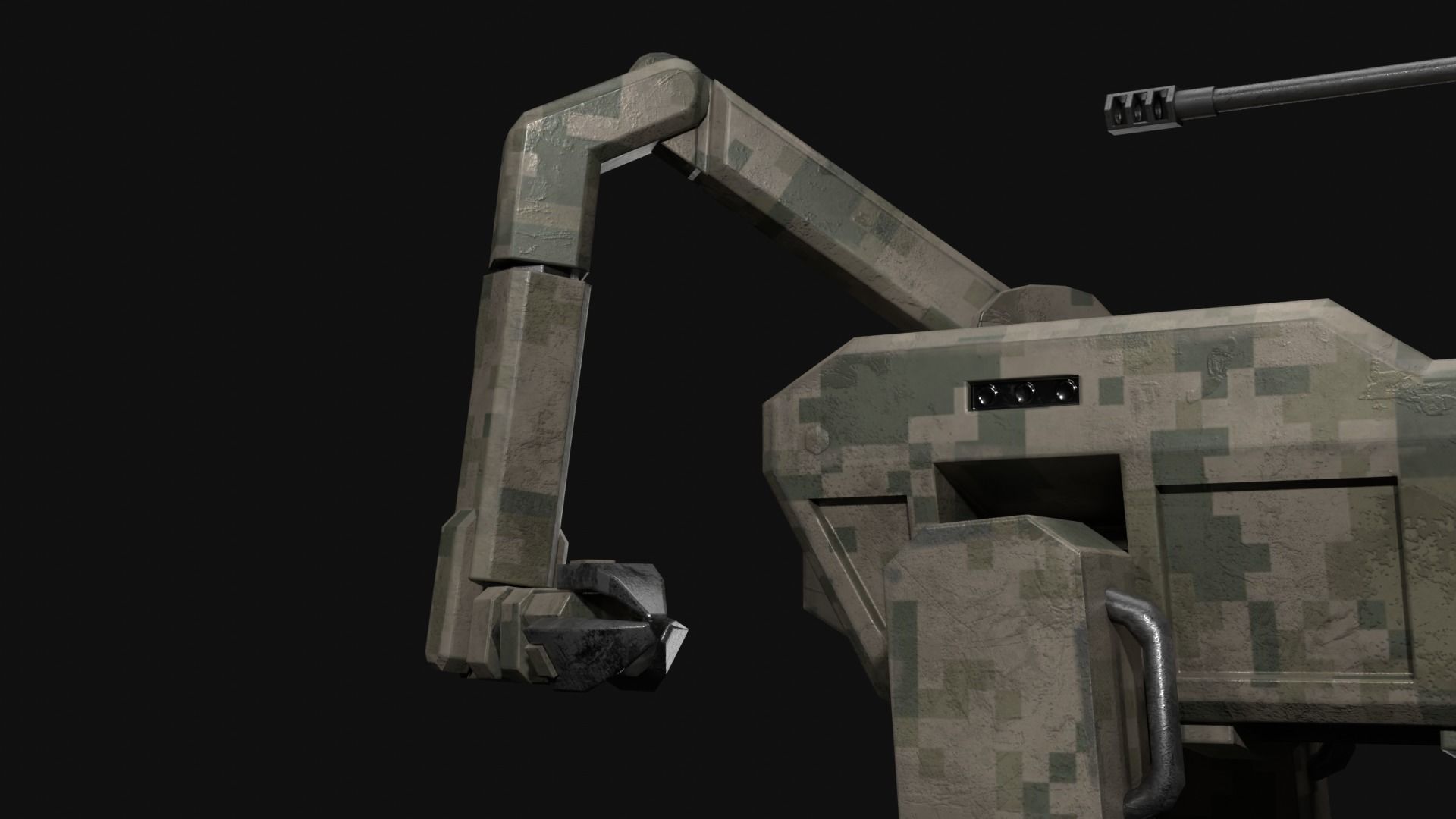 Military robot dog Low-poly 3D model_14
