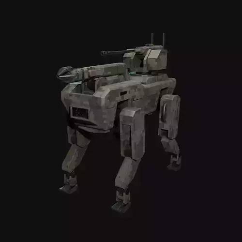 Military robot dog Low-poly 3D model