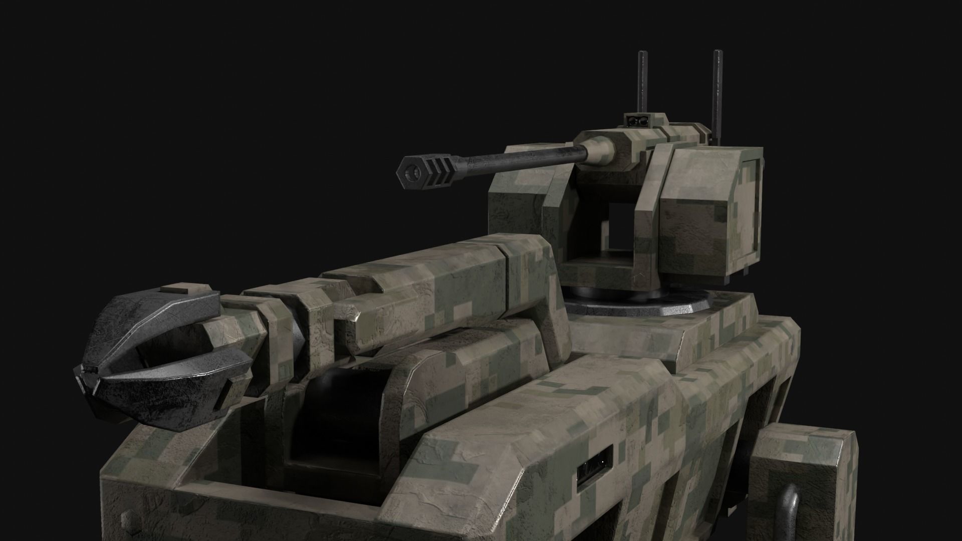 Military robot dog Low-poly 3D model_10