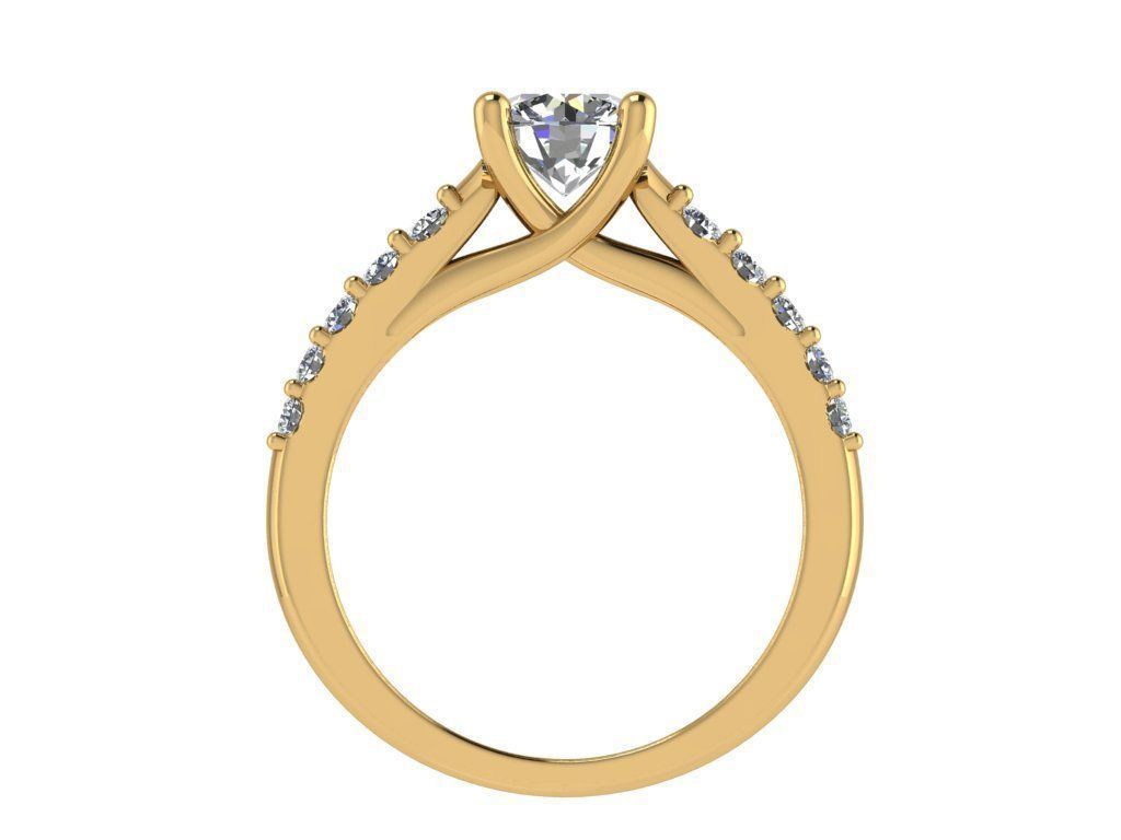 Ring351 diamond engagement ring gold 3D print model_2