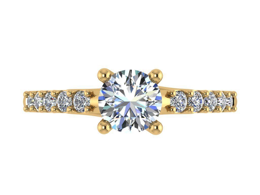 Ring351 diamond engagement ring gold 3D print model_1
