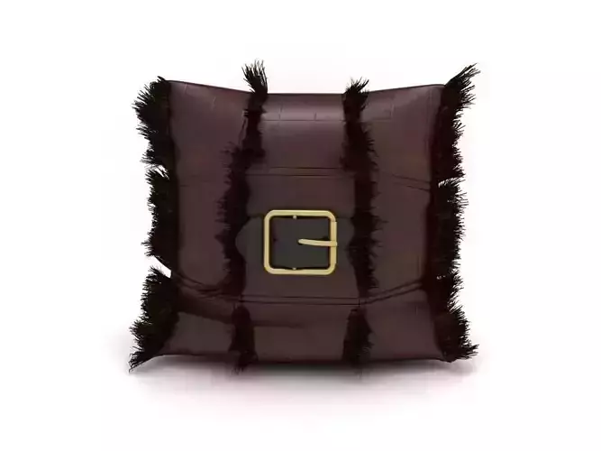 pillow leather pouch with gold buckle