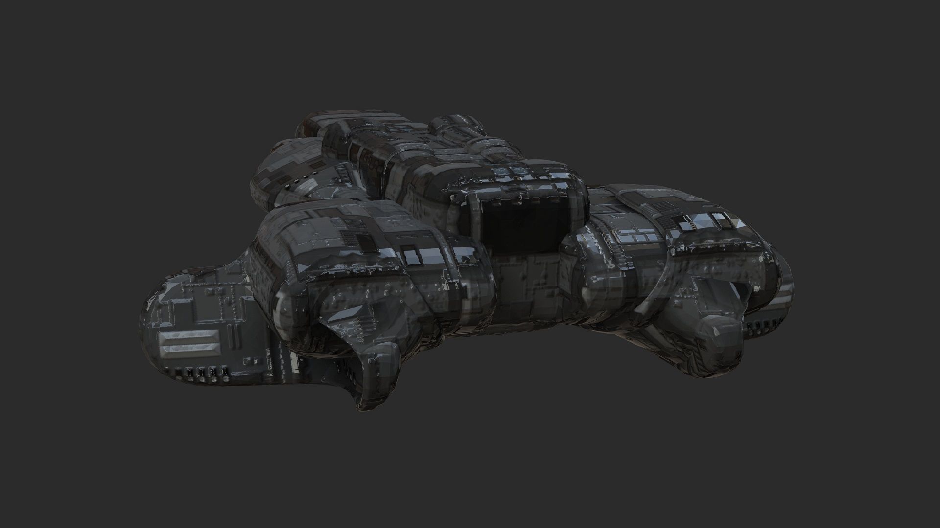 Sci Fi Spacecraft Low-poly 3D model_2