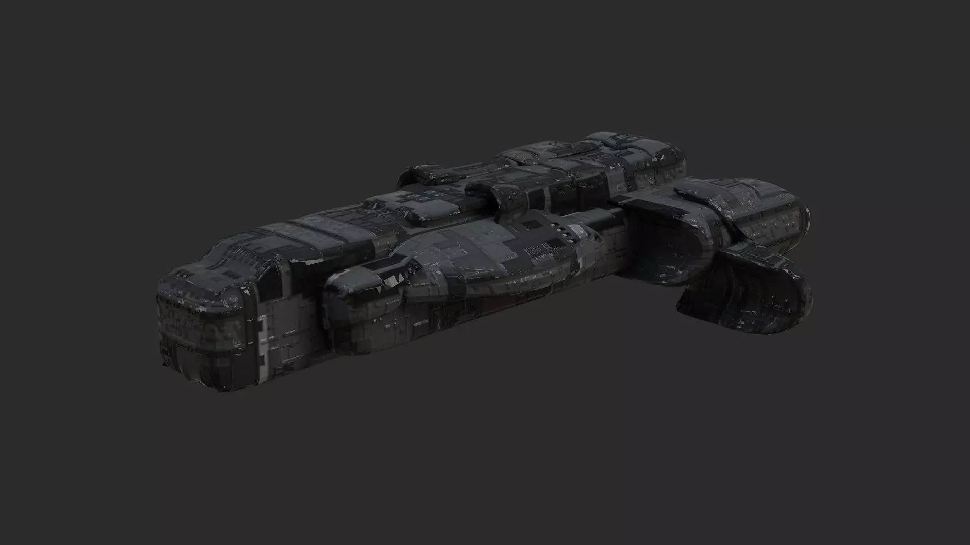 Sci Fi Spacecraft Low-poly 3D model_0