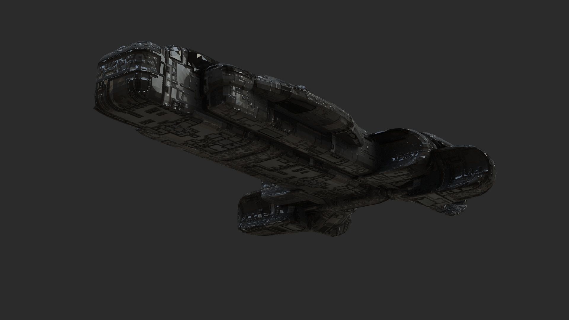 Sci Fi Spacecraft Low-poly 3D model_1