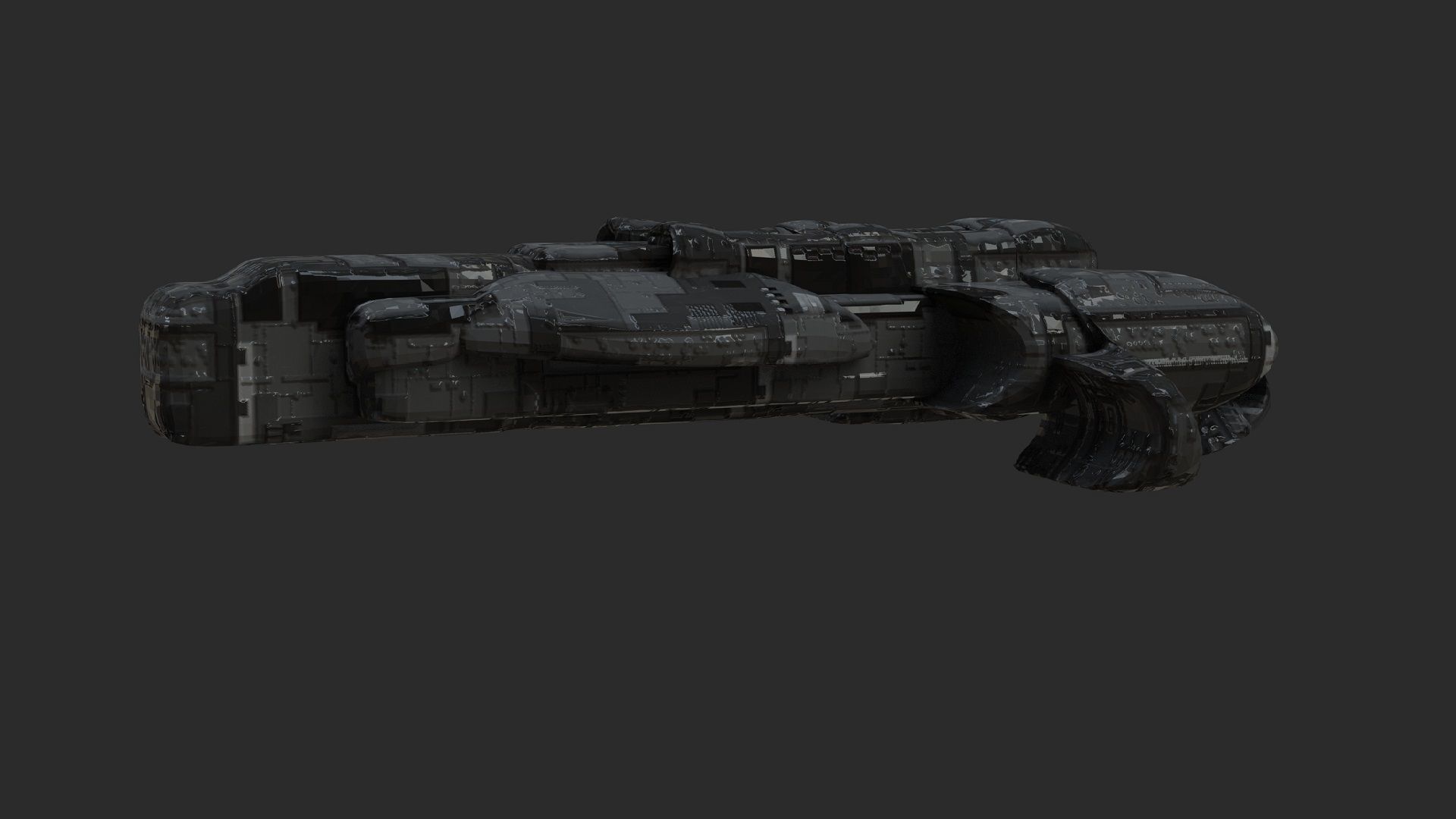 Sci Fi Spacecraft Low-poly 3D model_5