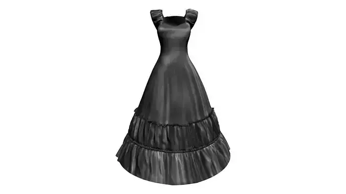 Peasant Long Black Dress