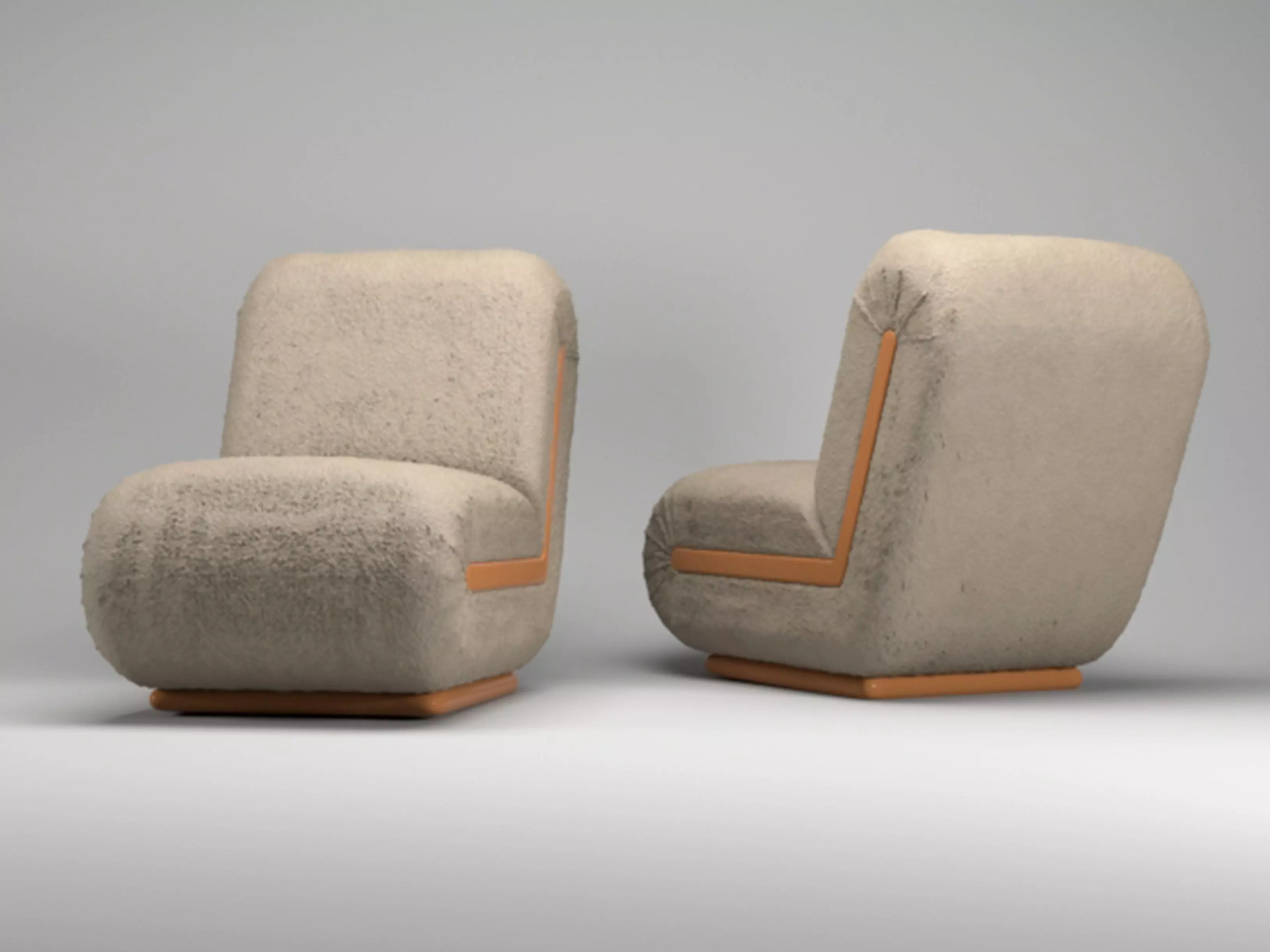 Folded Pillow Swivel Chair Free 3D model