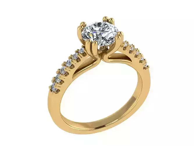 Ring353 gold engagement ring with diamonds