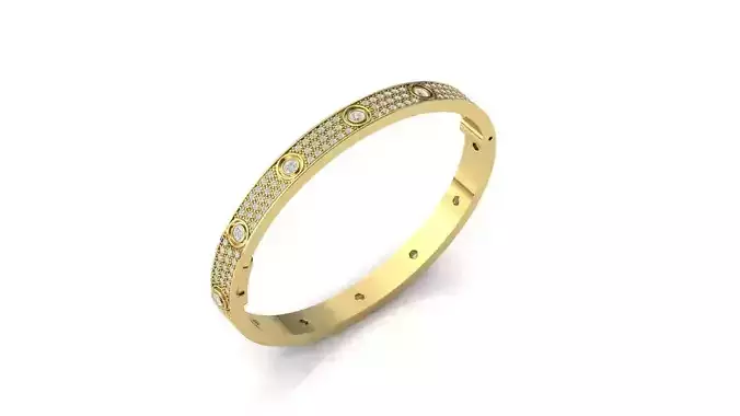Bracelet gold band with diamonds