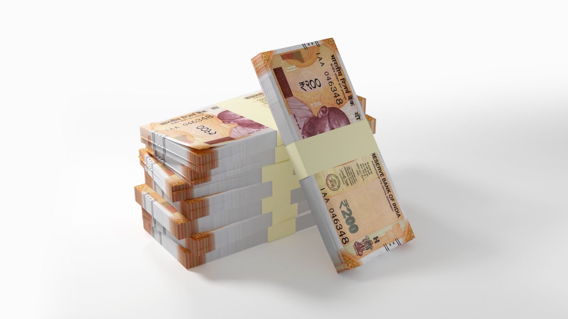 Indian rupees notes Low-poly 3D model_5