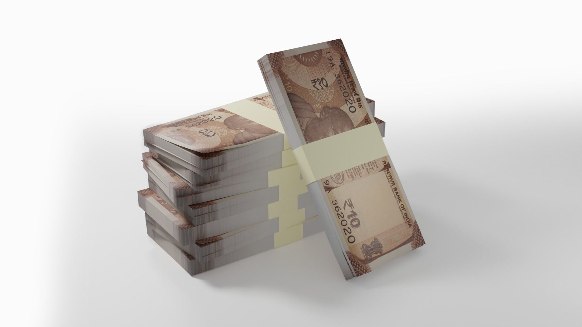 Indian rupees notes Low-poly 3D model_2