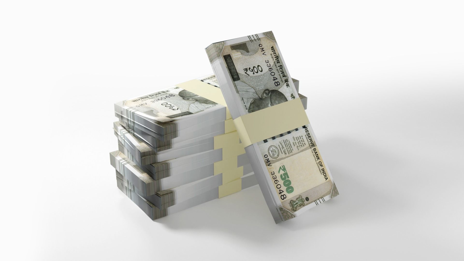 Indian rupees notes Low-poly 3D model_6