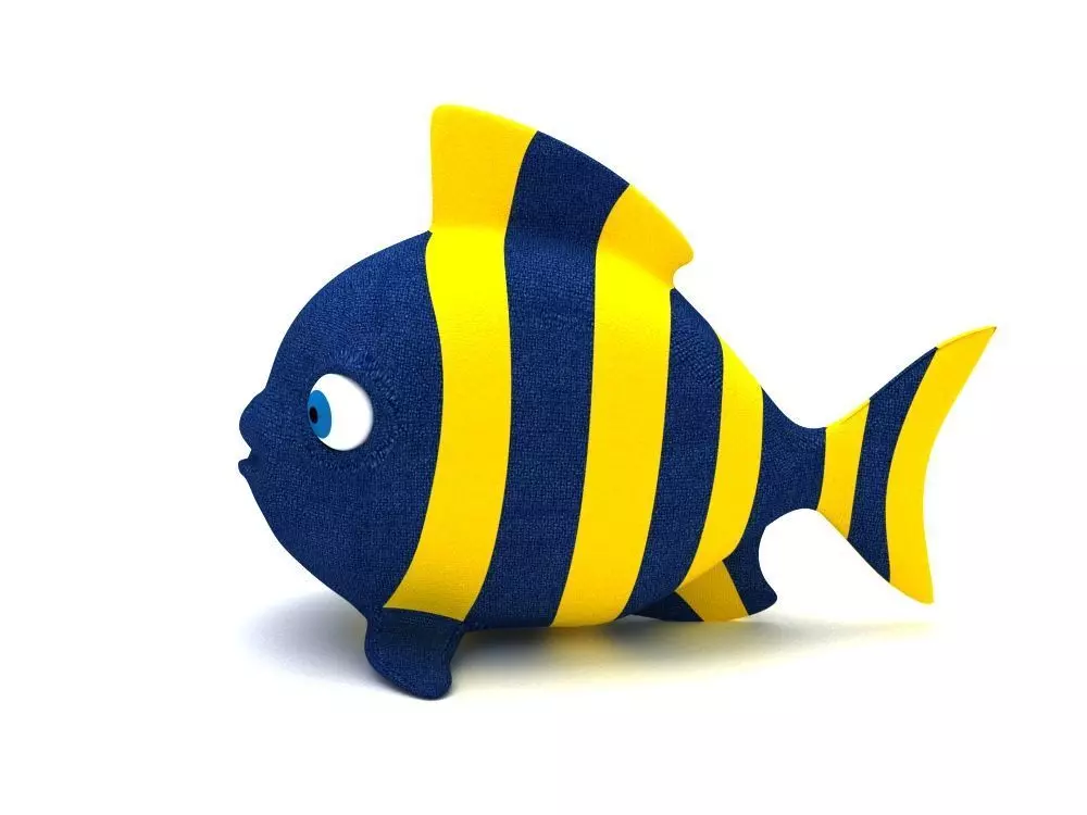 pillow toy fish with stripes 3D model_0