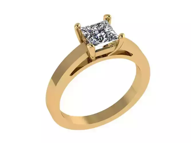 Ring355 princess cut diamond engagement ring gold