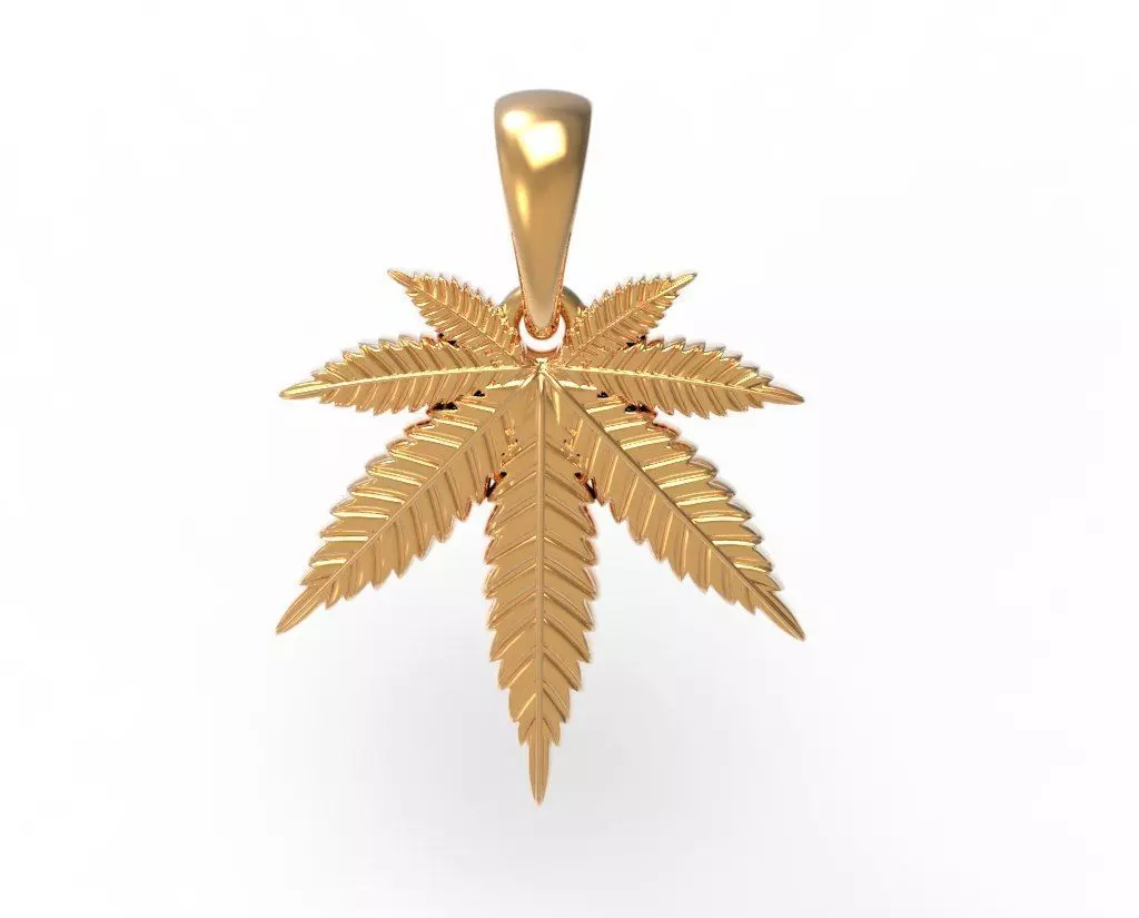 Hemp Cannabis Leaf Marijuana Ganja Weed pendant 3D print model_0