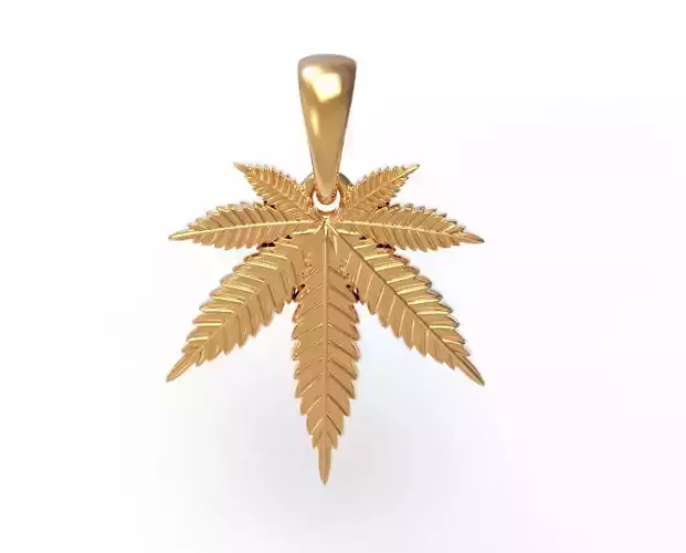 Hemp Cannabis Leaf Marijuana Ganja Weed pendant 3D print model