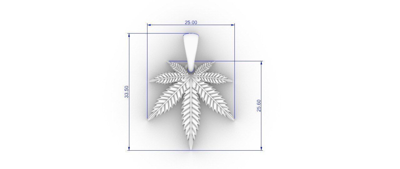 Hemp Cannabis Leaf Marijuana Ganja Weed pendant 3D print model_5