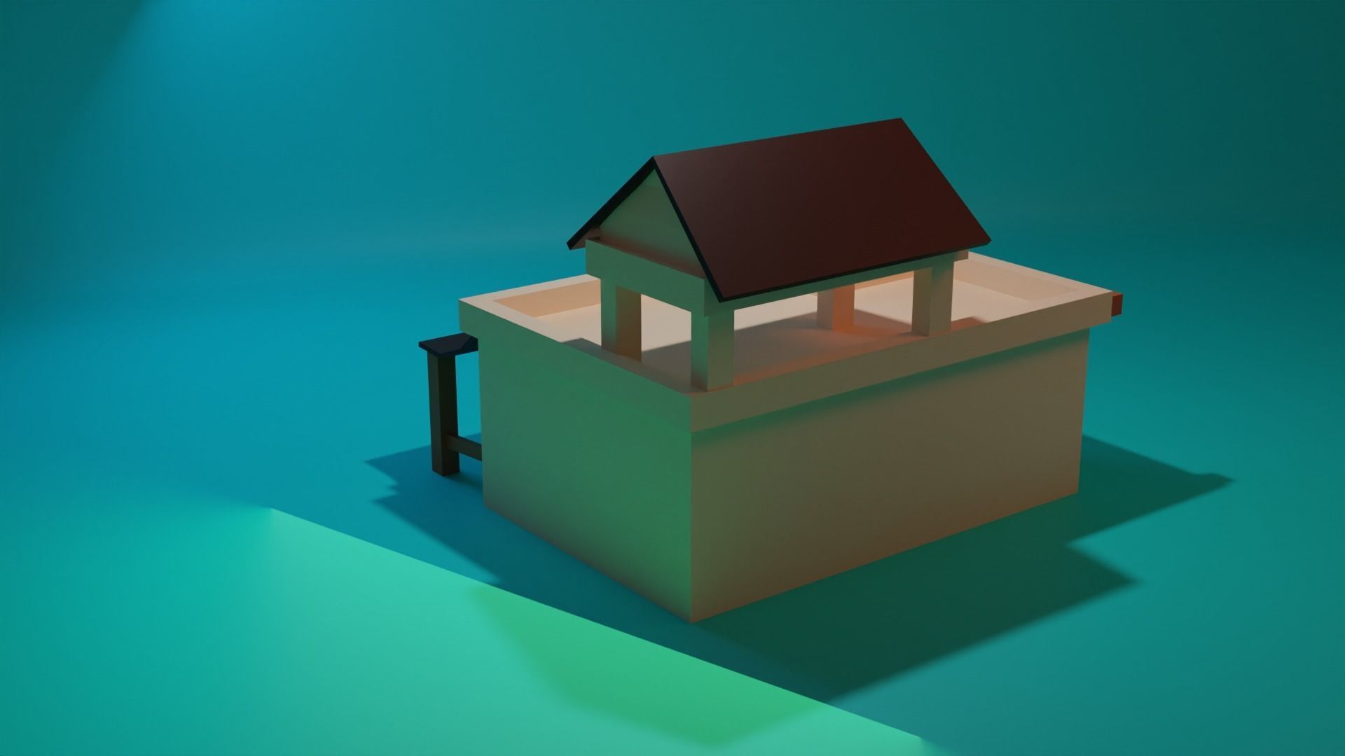 Build house with roof 3D model_3