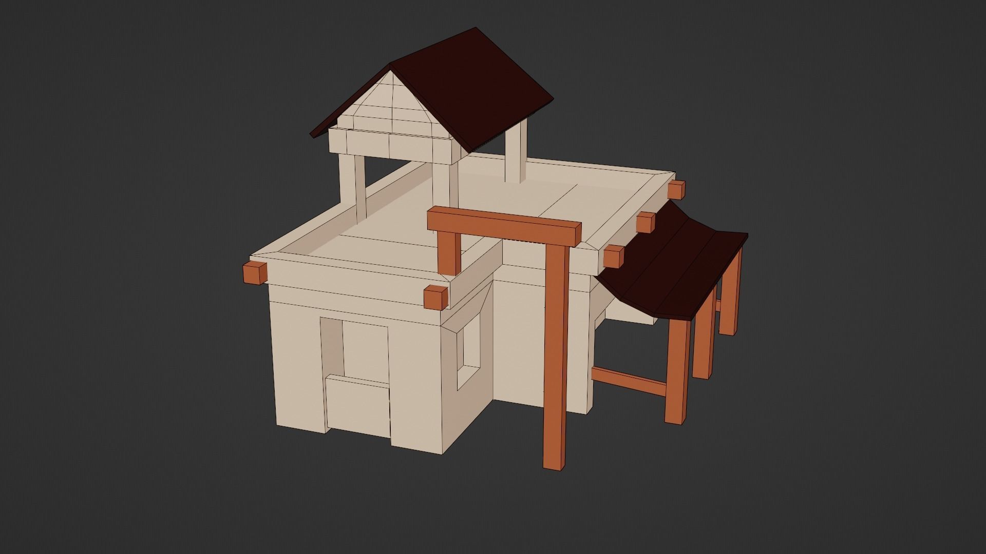 Build house with roof 3D model_9