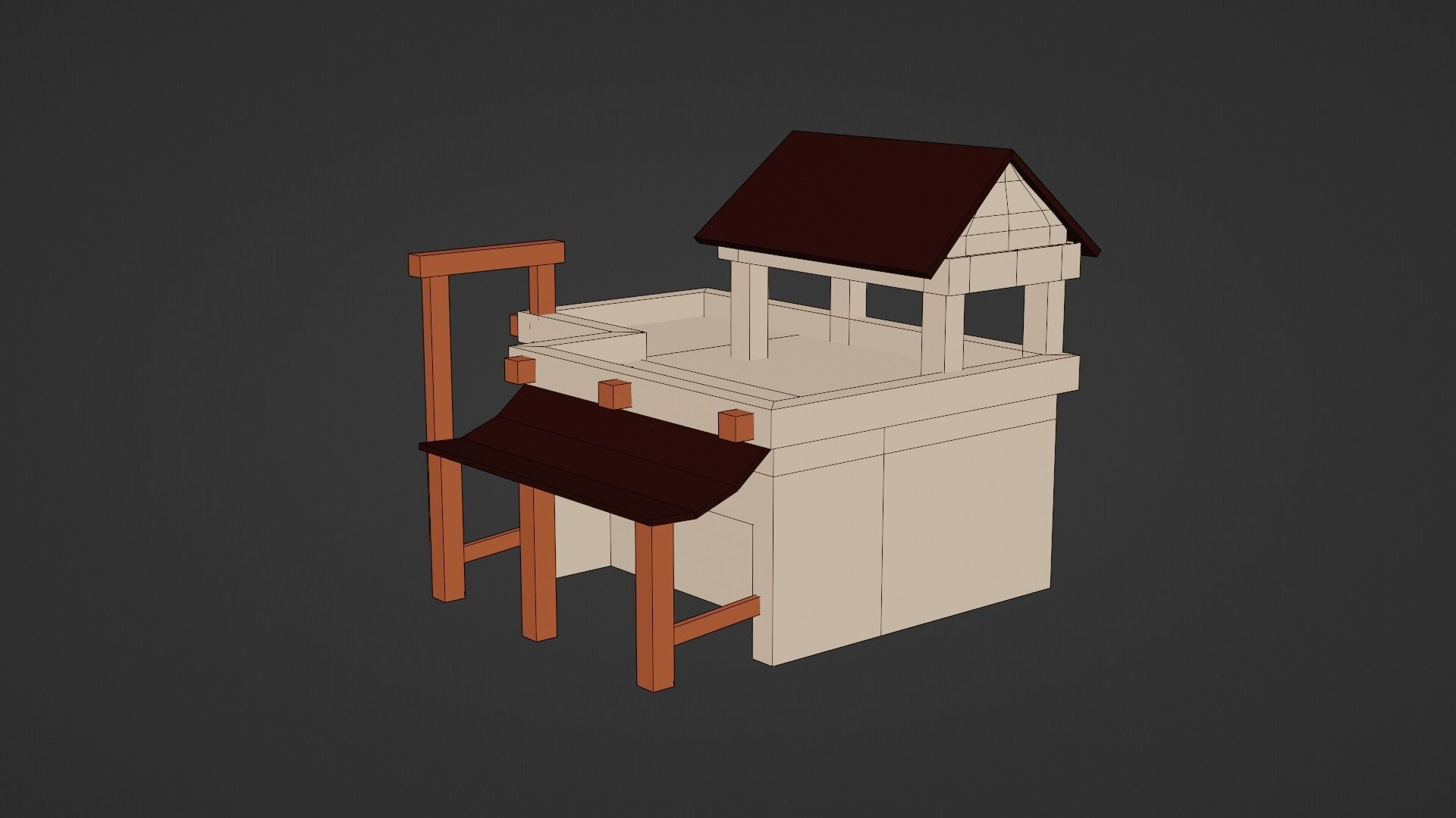 Build house with roof 3D model_12