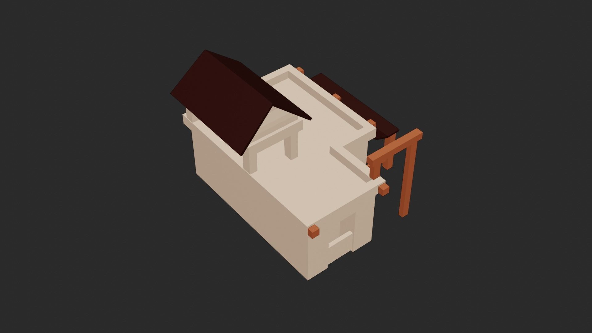 Build house with roof 3D model_7