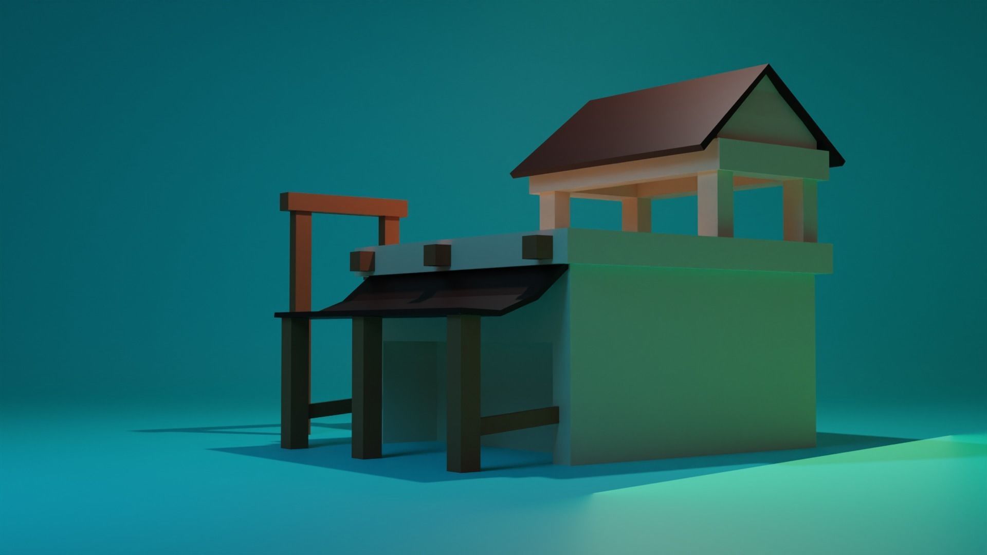 Build house with roof 3D model_2