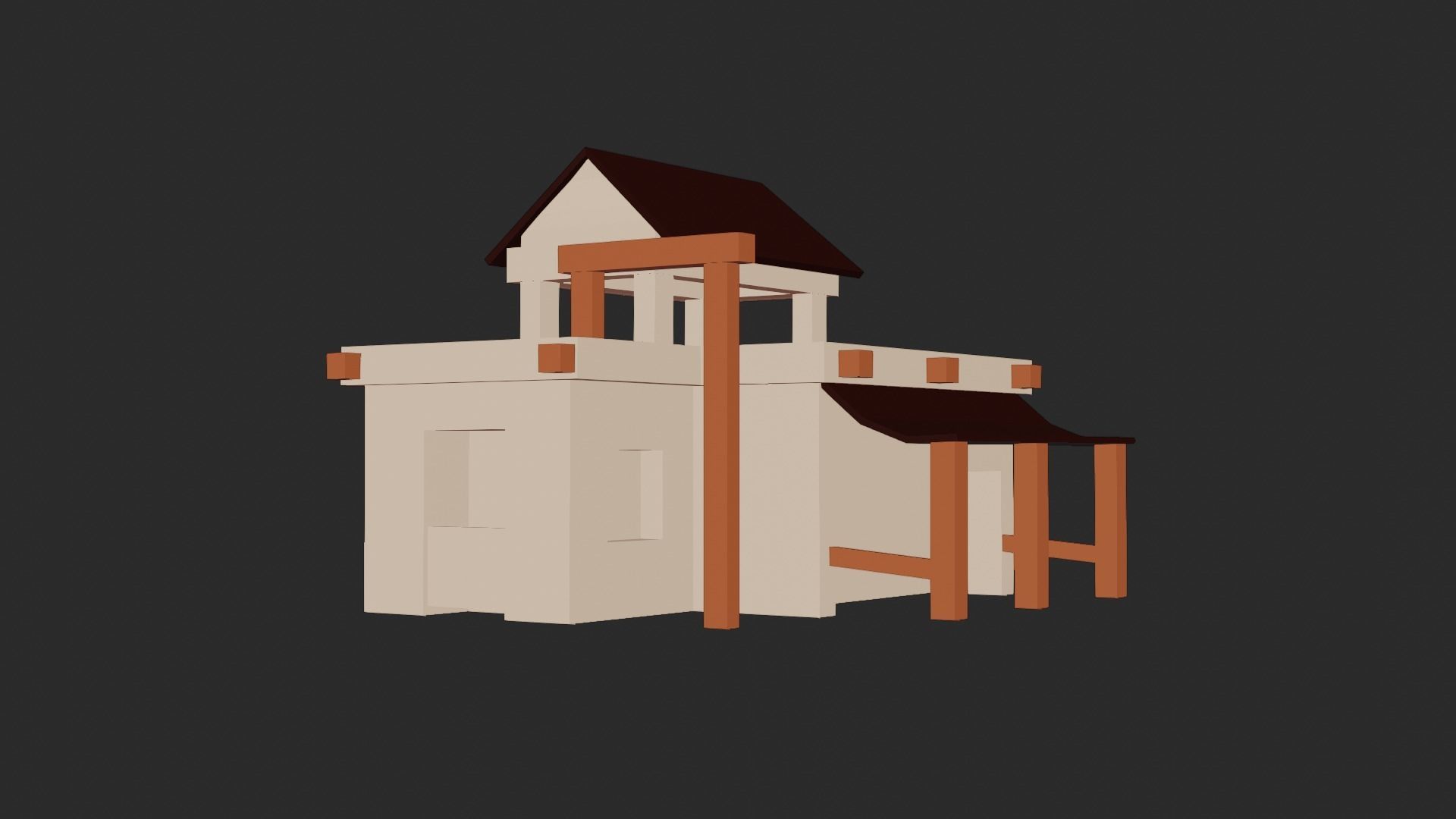 Build house with roof 3D model_5