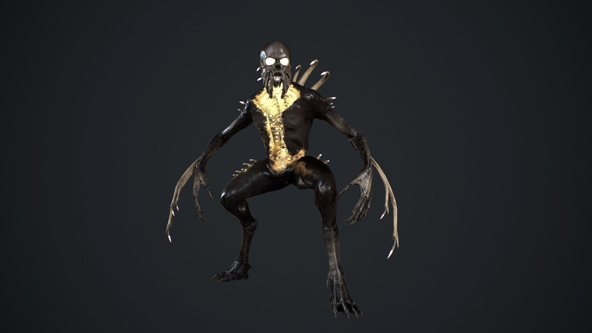 NecroMonster undead creature Low-poly 3D model_14