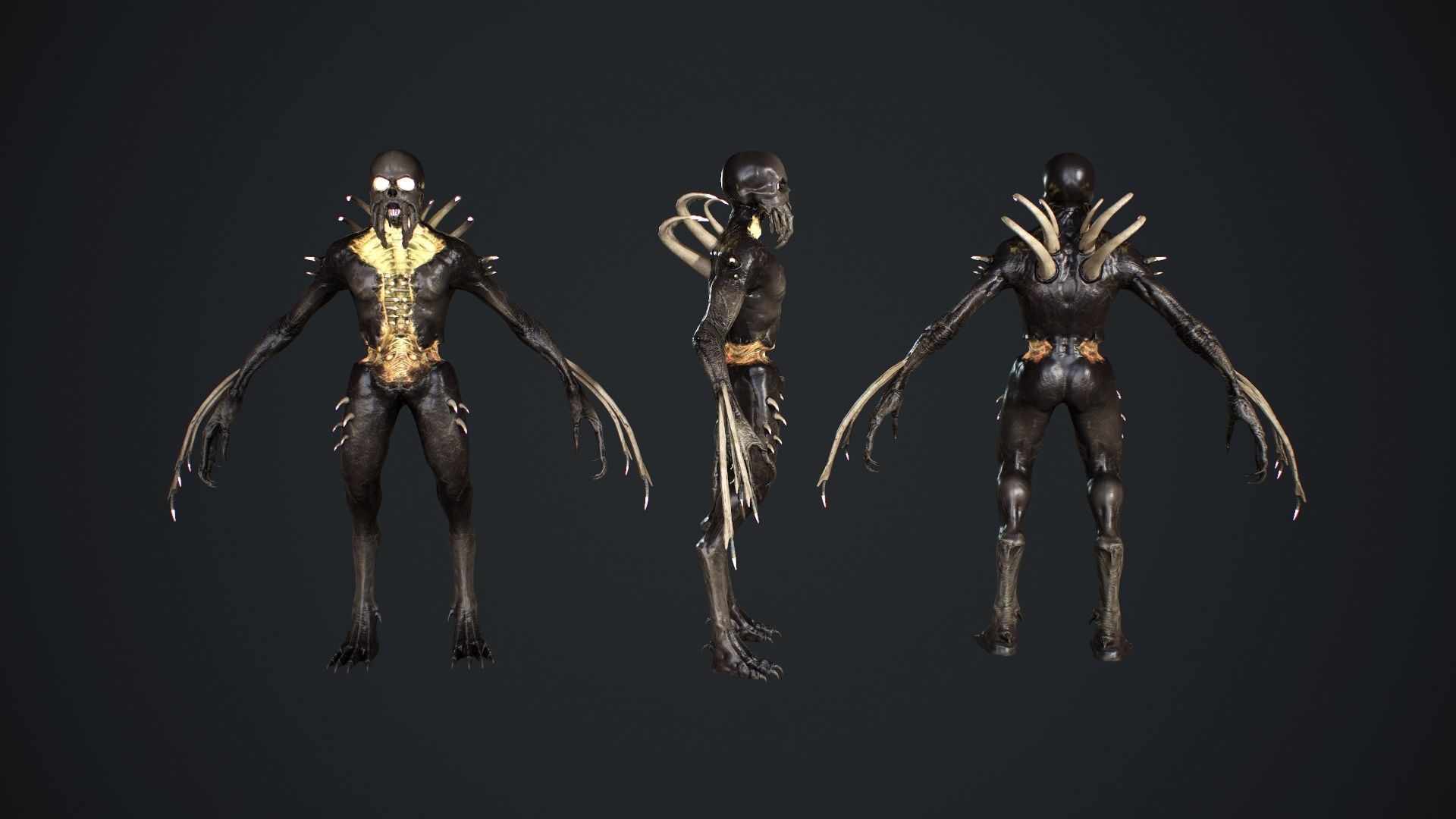 NecroMonster undead creature Low-poly 3D model_7