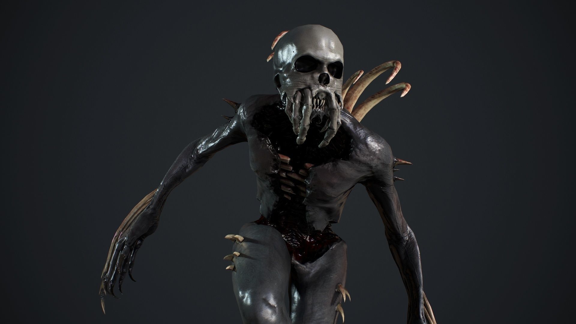 NecroMonster undead creature Low-poly 3D model_20