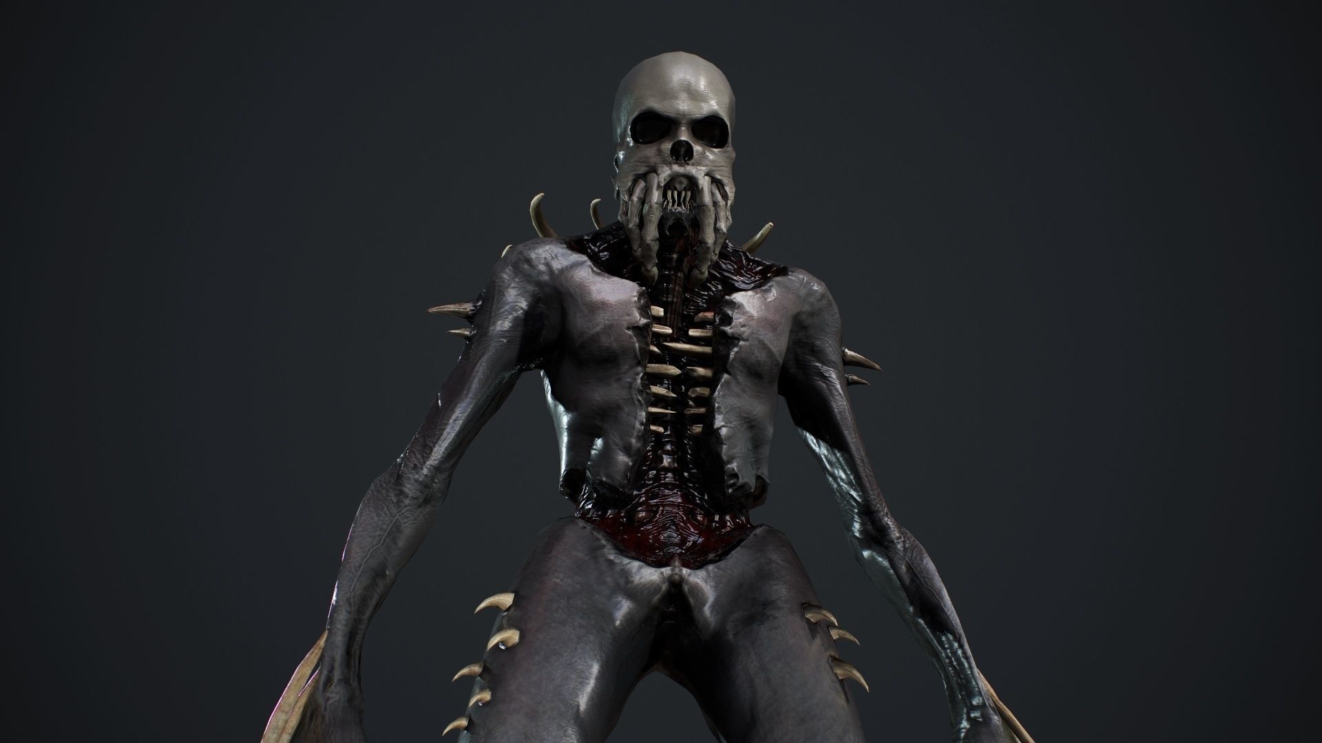 NecroMonster undead creature Low-poly 3D model_22